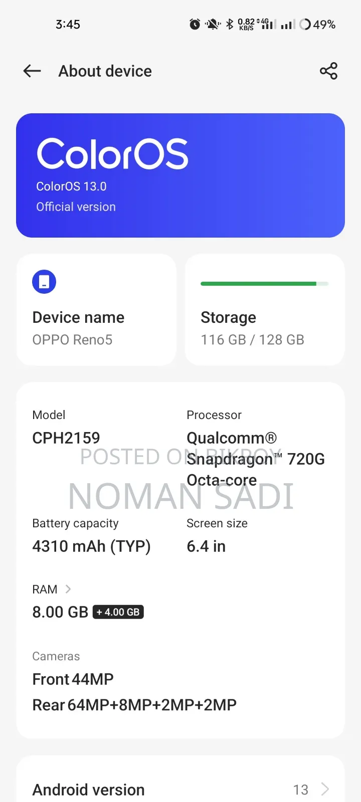 Oppo Reno 5 128 GB