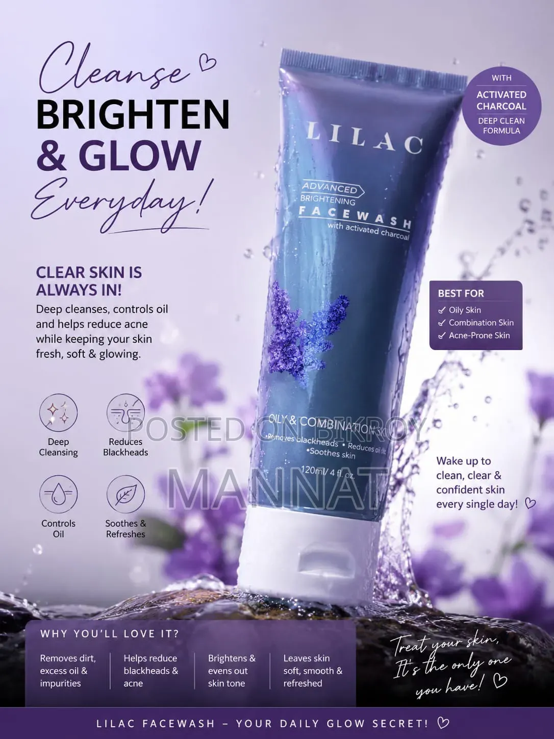 Lilac Brightening and Whitening Facewash