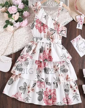 Baby 3D Digital Print Linen Dress