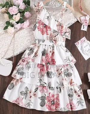 Baby 3D Digital Print Linen Dress