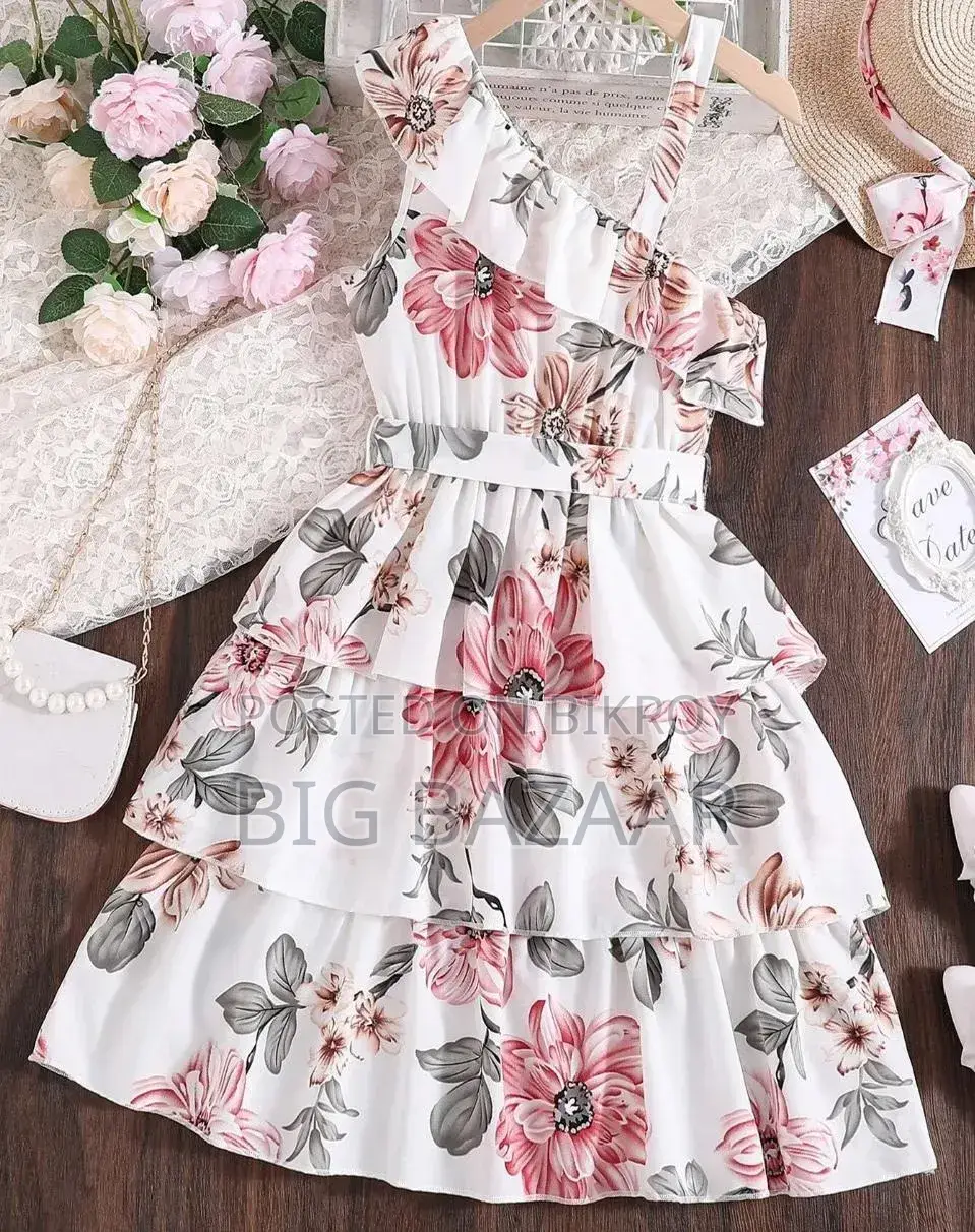 Baby 3D Digital Print Linen Dress
