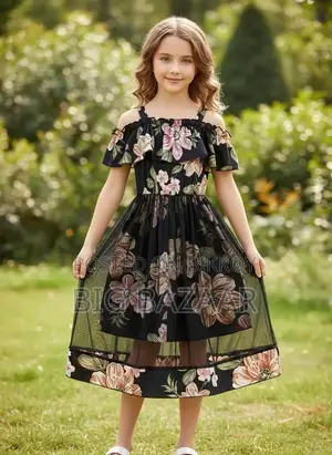 Baby 3D Digital Print Linen Dress