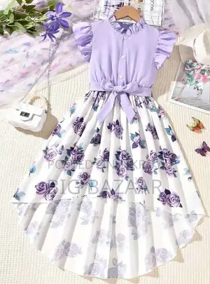 Baby 3D Digital Print Linen Dress