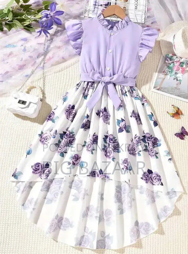 Baby 3D Digital Print Linen Dress