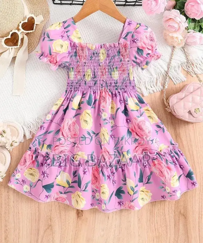 Baby 3D Digital Print Linen Dress