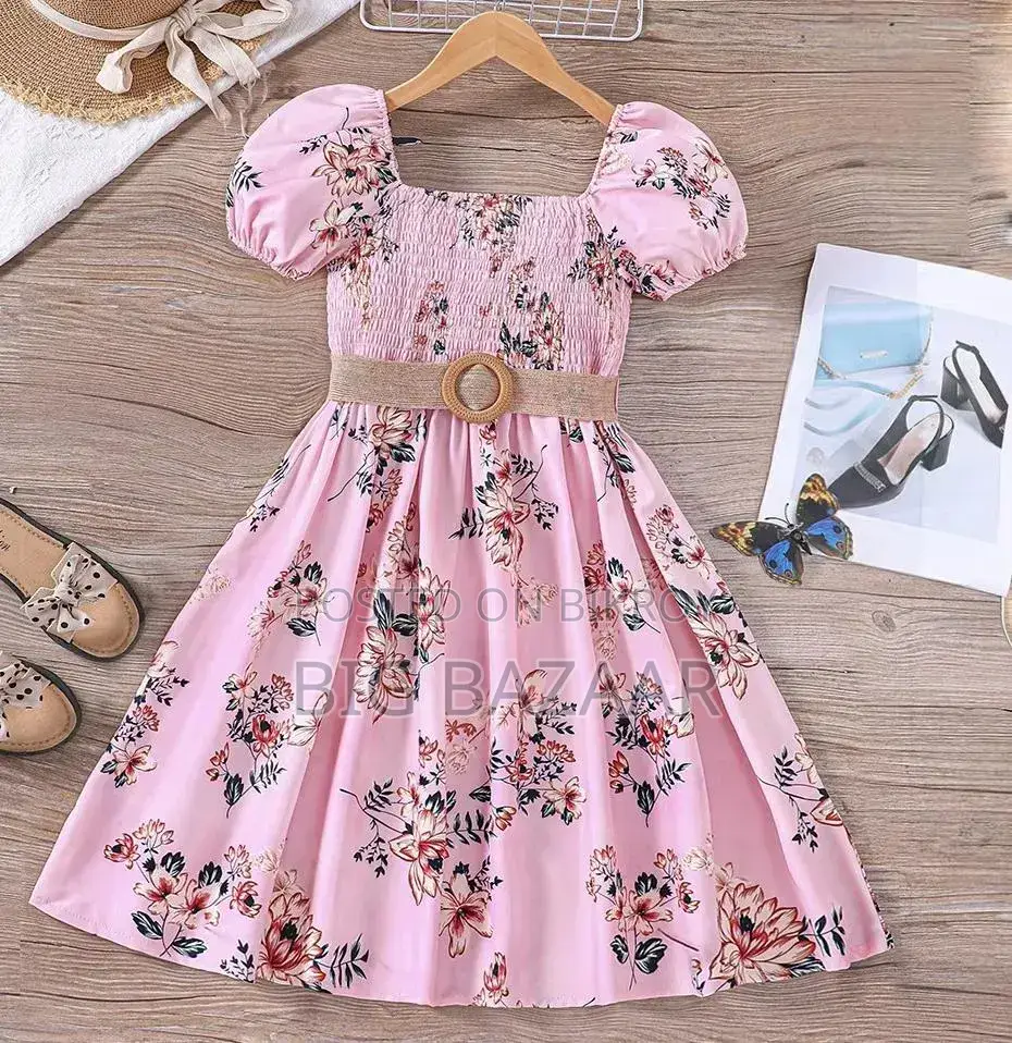 Baby 3D Digital Print Linen Dress