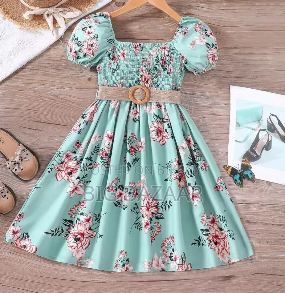 Baby 3D Digital Print Linen Dress