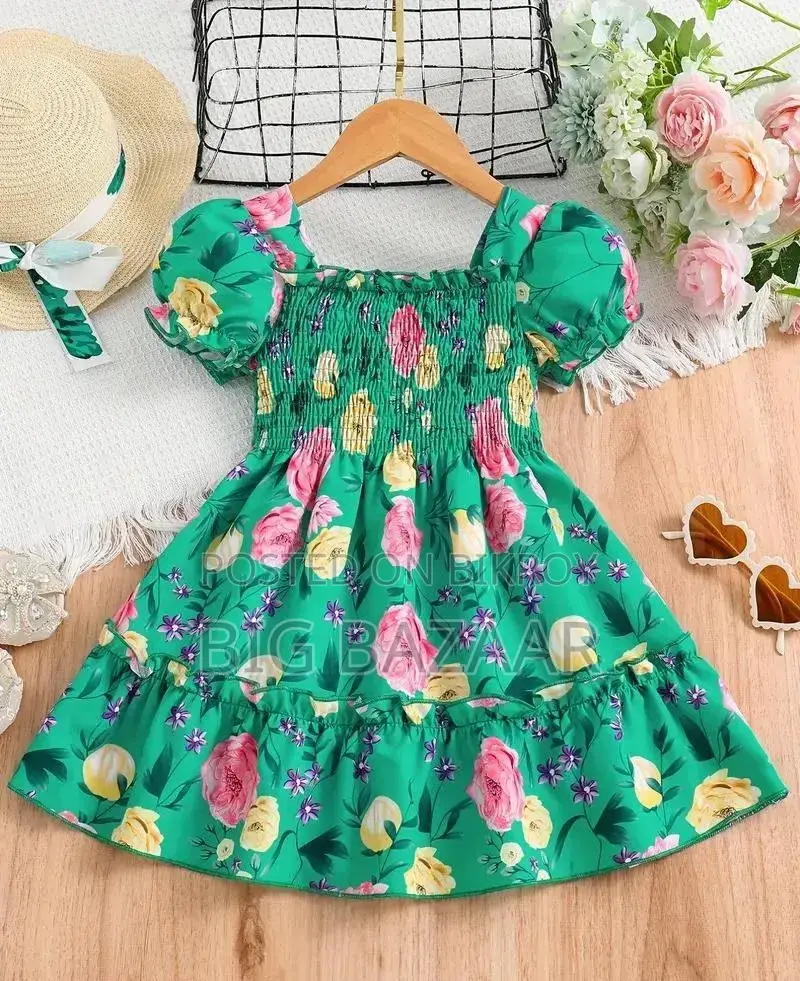 Baby 3D Digital Print Linen Dress