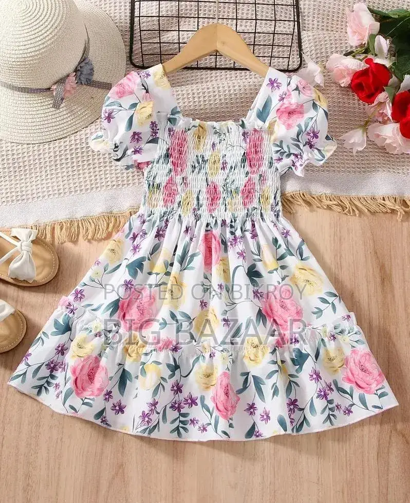Baby 3D Digital Print Linen Dress