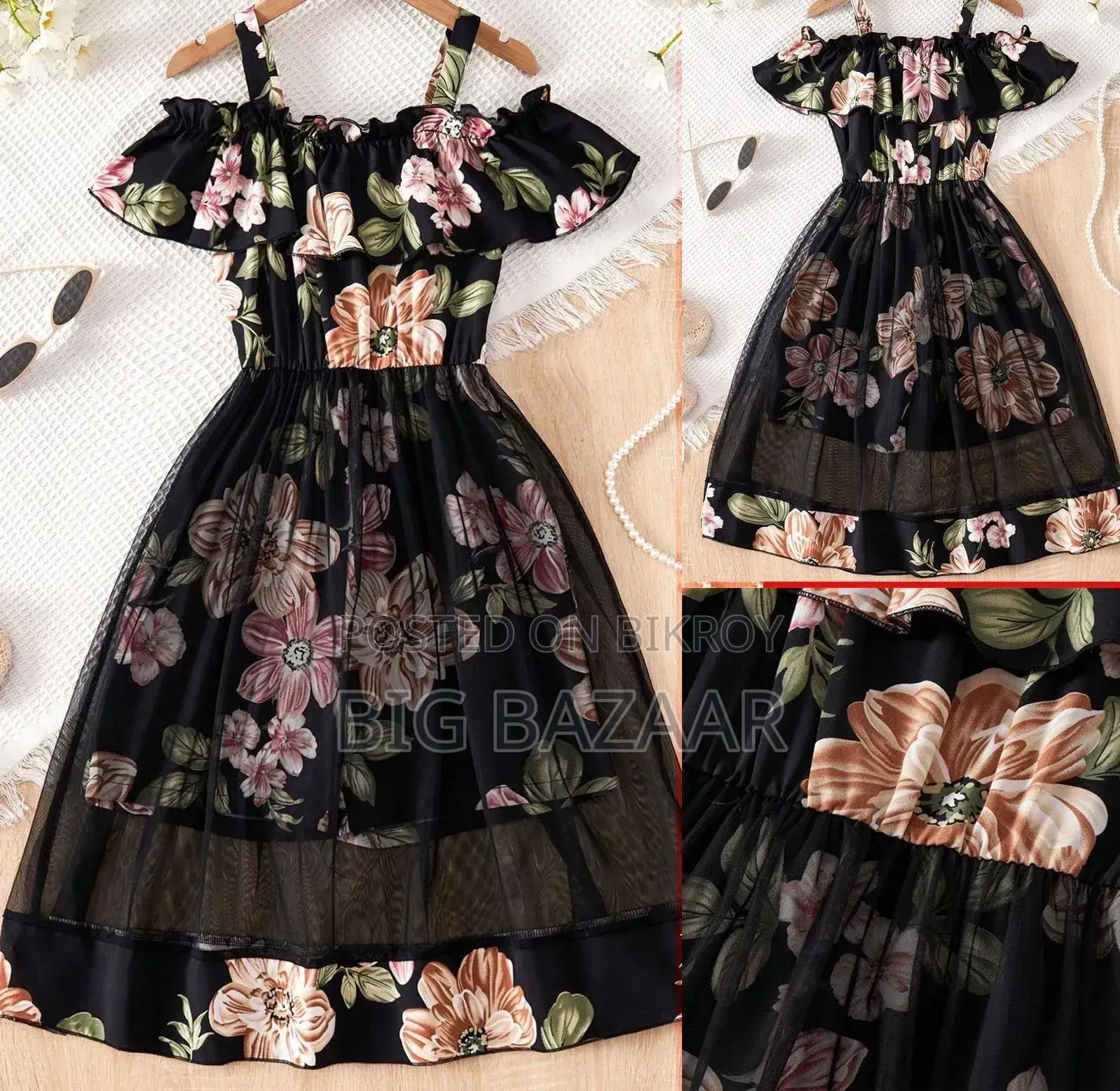 Baby 3D Digital Print Linen Dress