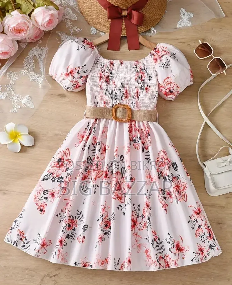 Baby 3D Digital Print Linen Dress