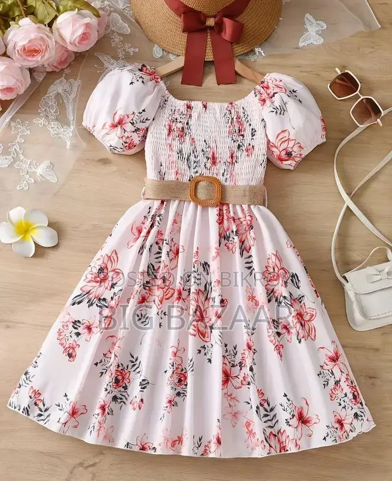 Baby 3D Digital Print Linen Dress