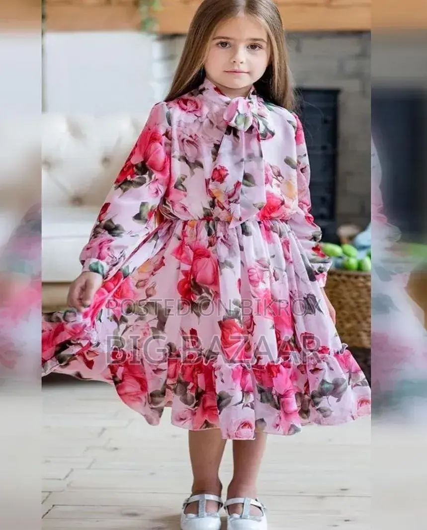 Baby 3D Digital Print Linen Dress