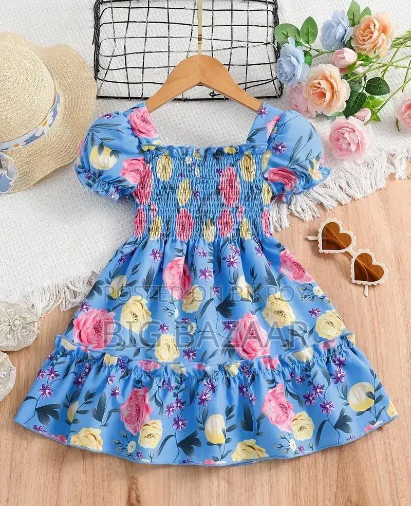 Baby 3D Digital Print Linen Dress