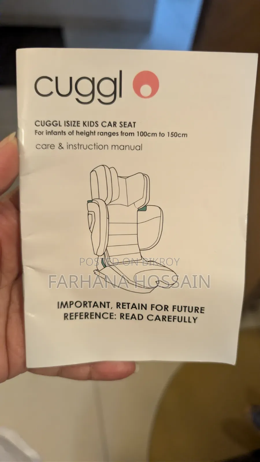 Baby Car Seat: Cuggl Isofix Foldable Car Seat