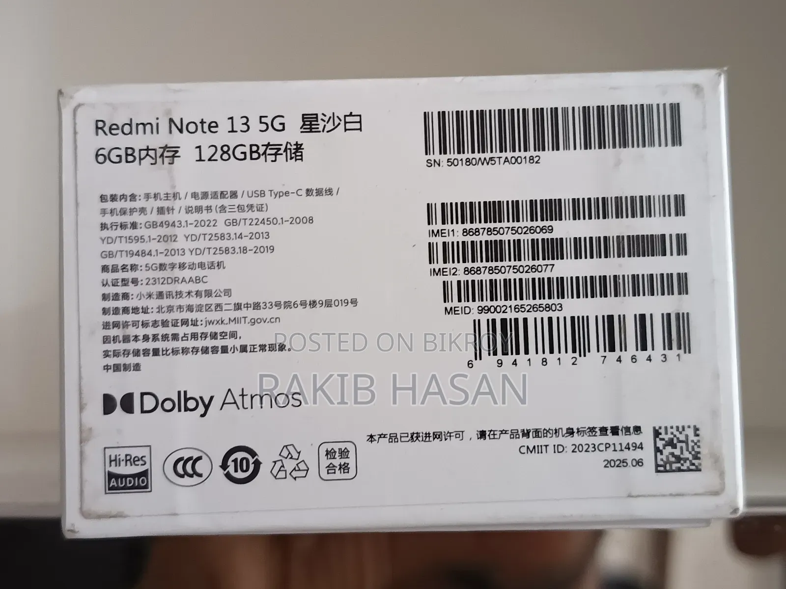 Xiaomi Redmi Note 13 128 GB White