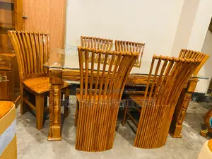 Teak wood peacock design dining set