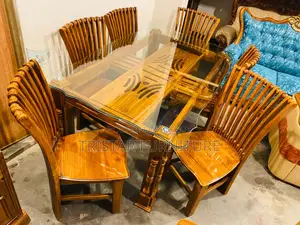 Teak wood peacock design dining set