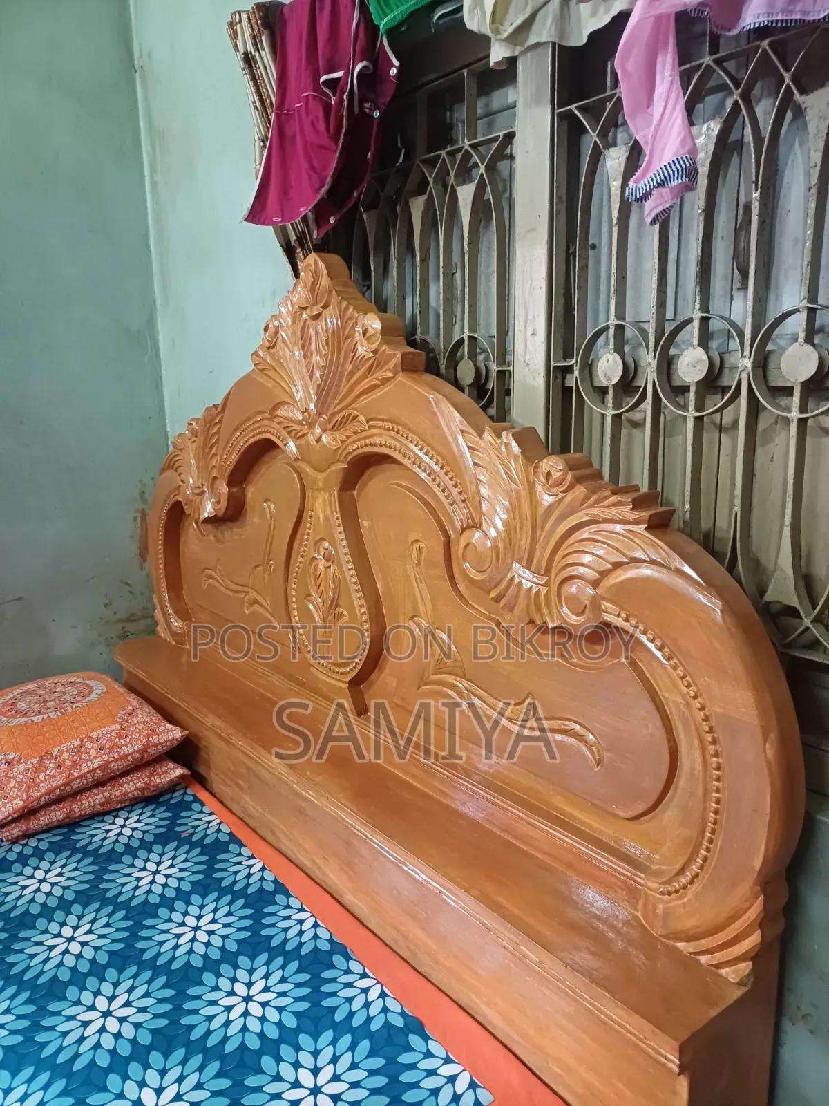 Location Keraniganj. Teak wood semi-box bed king size 6-7 feet.