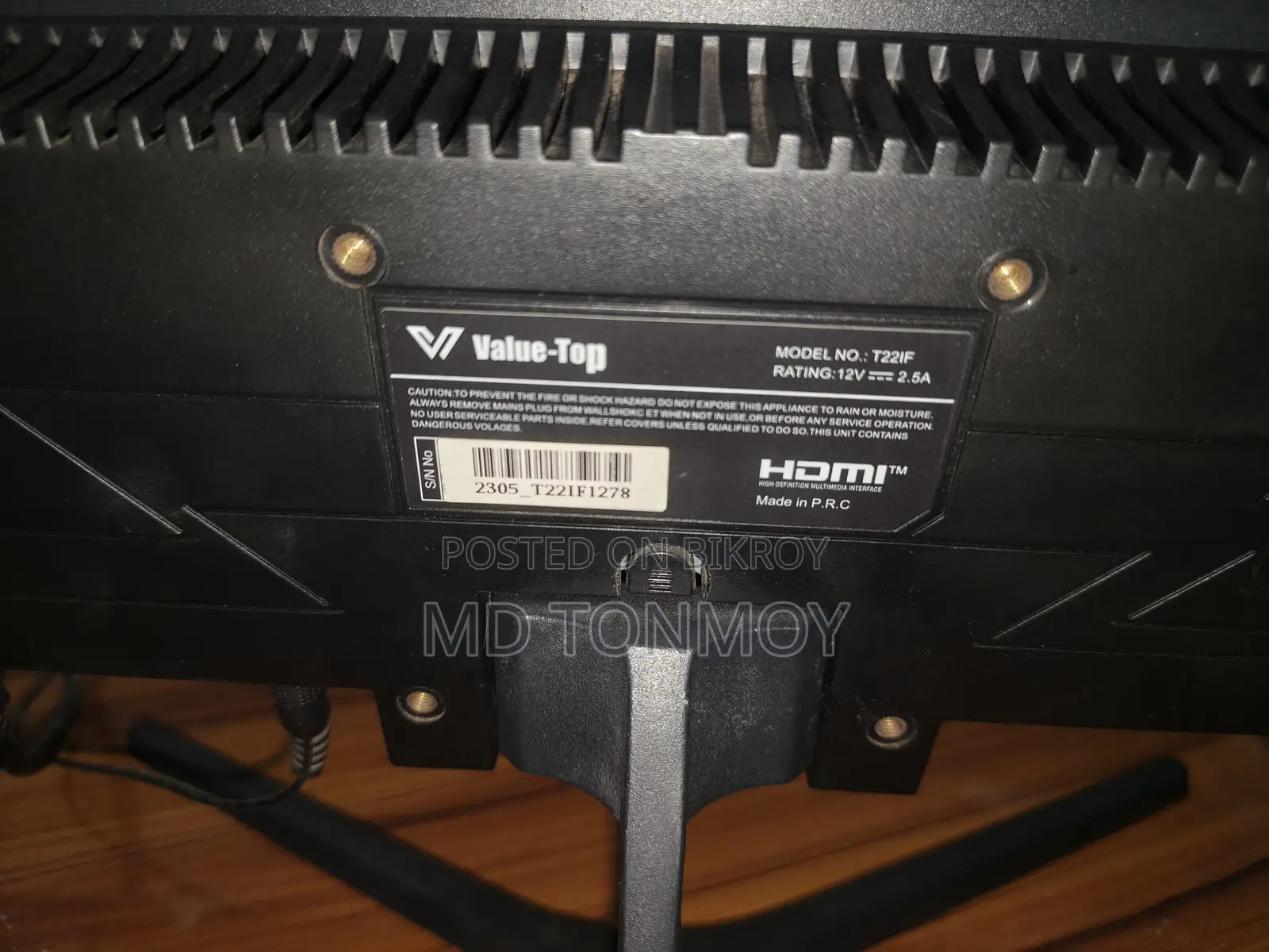 Value-Top X22IFR100 21.5" 100Hz FHD IPS Monitor