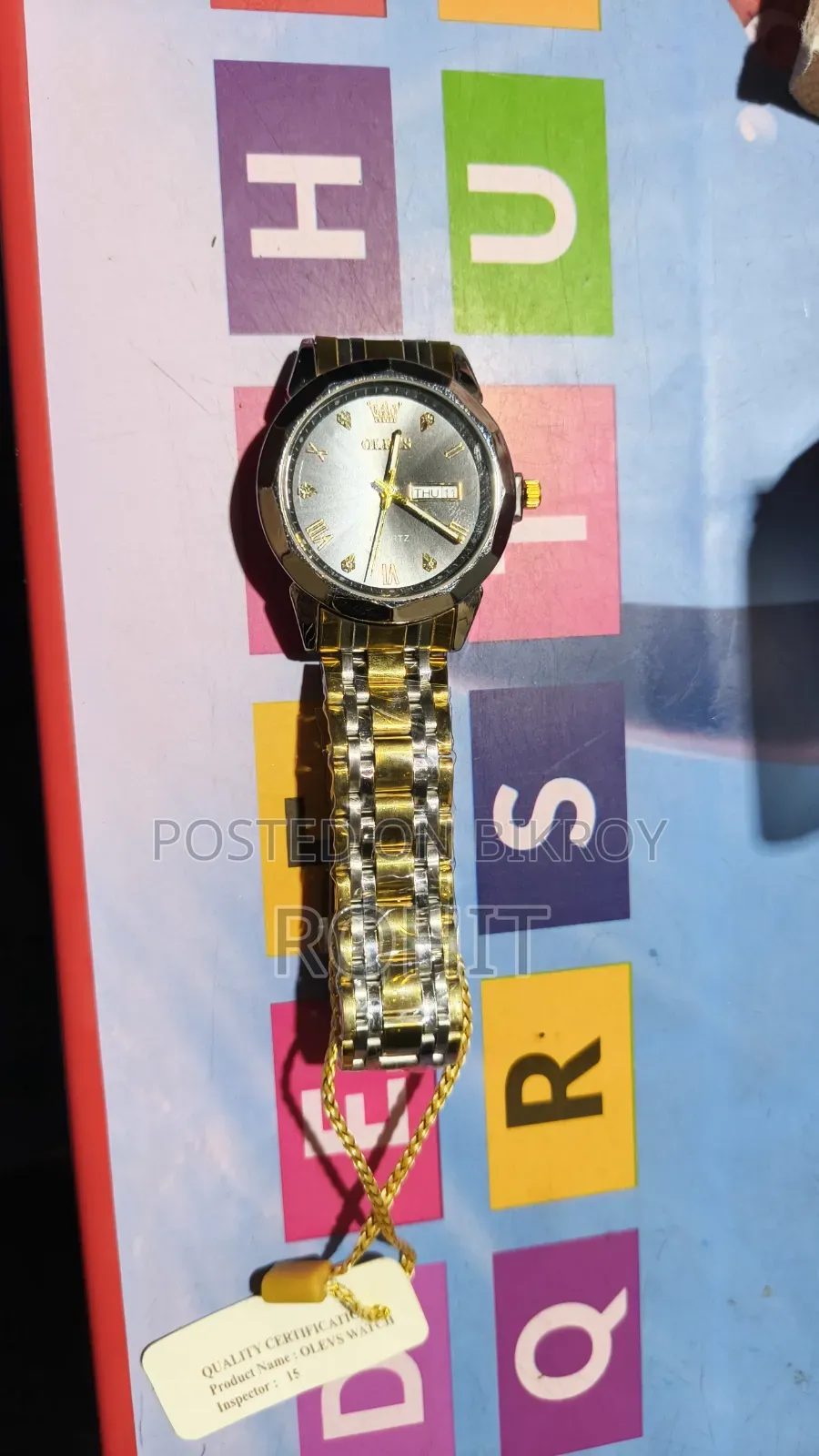 OLEVS Luxury Men's Quartz Watch ( New With Tag) - Golden & Silver Mix