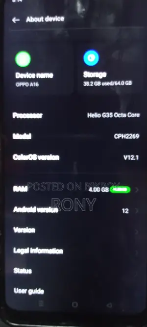 Oppo A16 64 GB Black