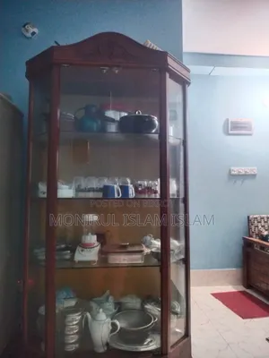Mahogany Wood Corner Cabinet Showcase