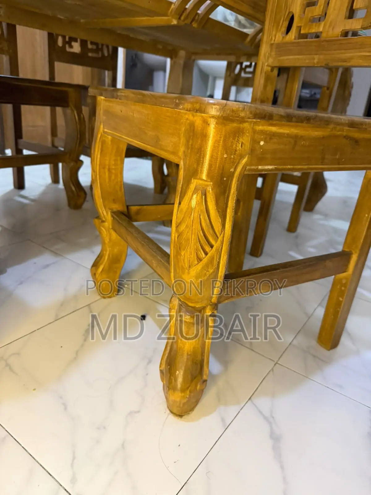 Original Teak Wood Table + 6 Chairs