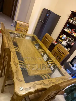 Original Teak Wood Table + 6 Chairs