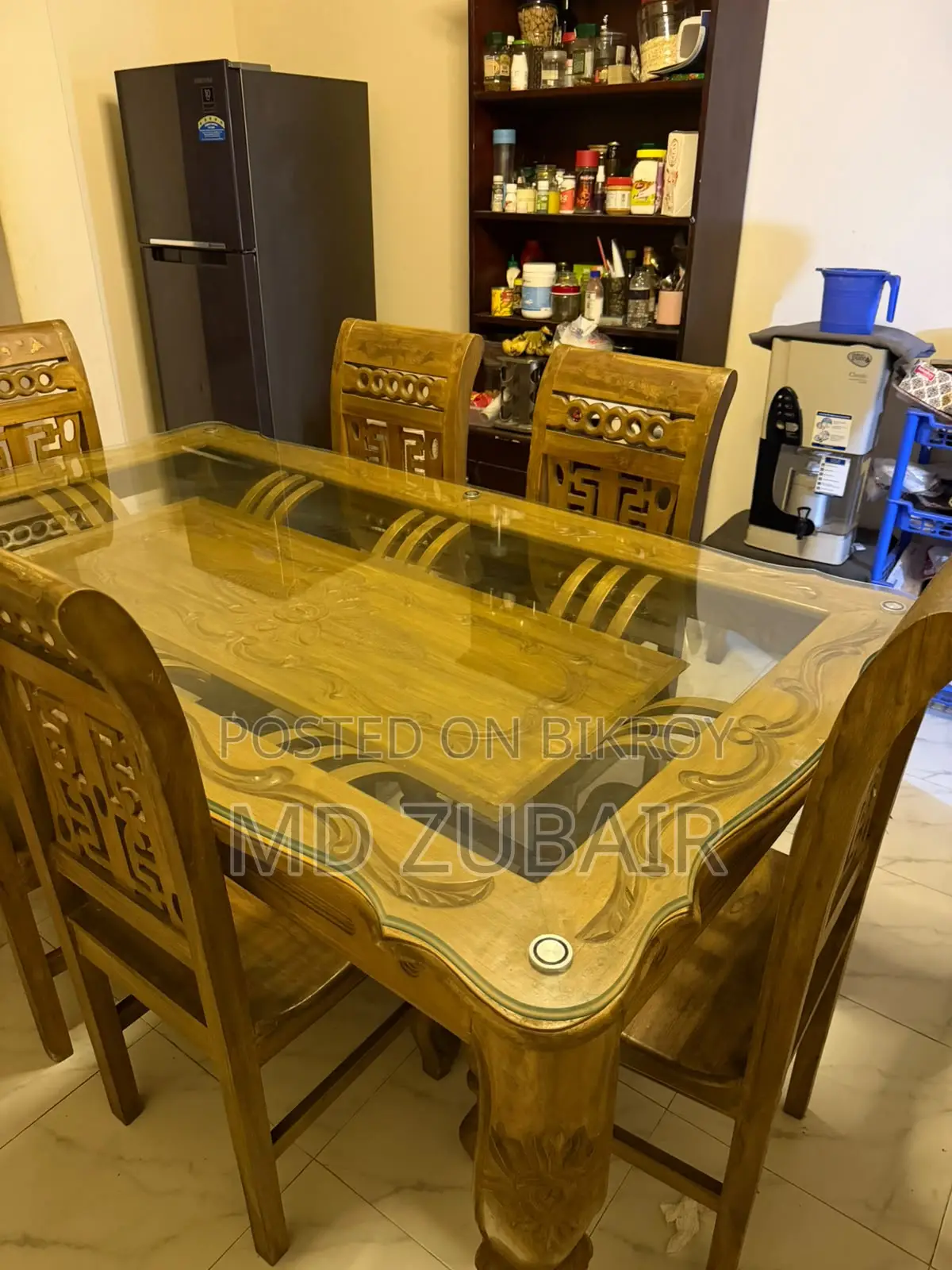 Original Teak Wood Table + 6 Chairs