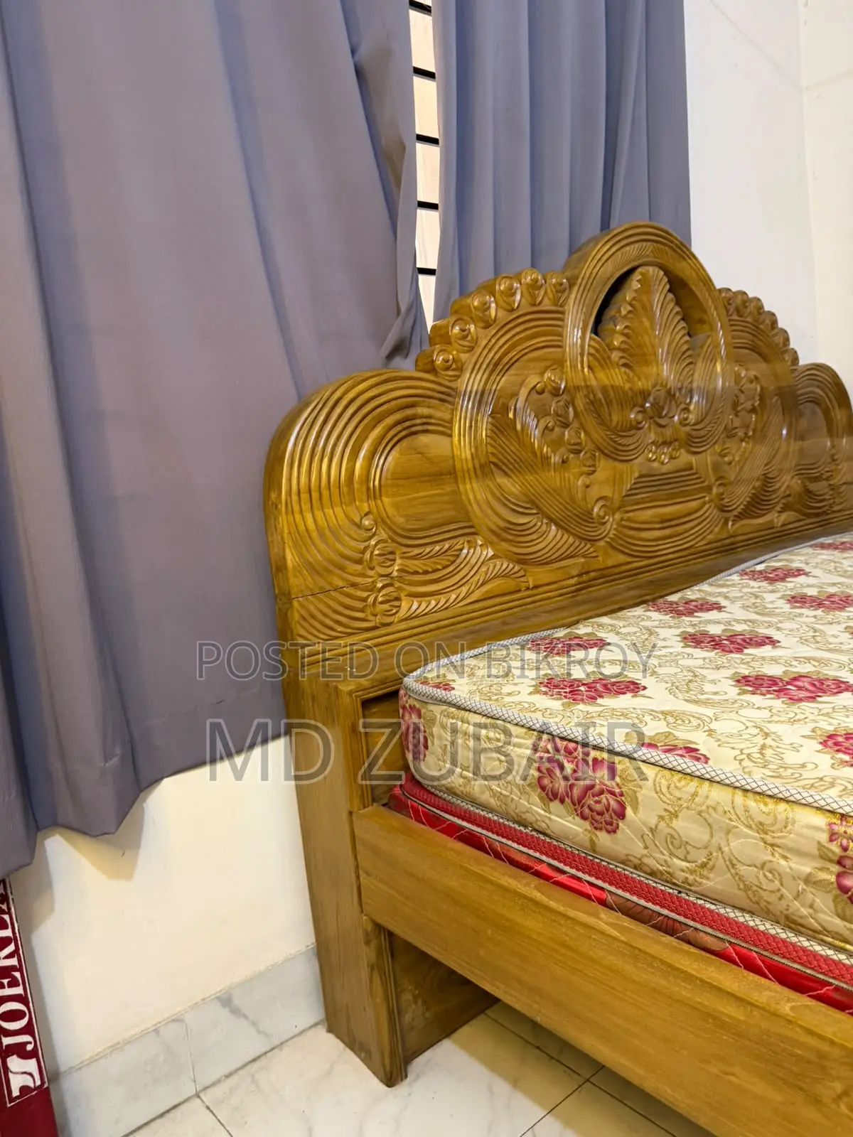 Original Teak Wood Bed 7.5/6 Feet