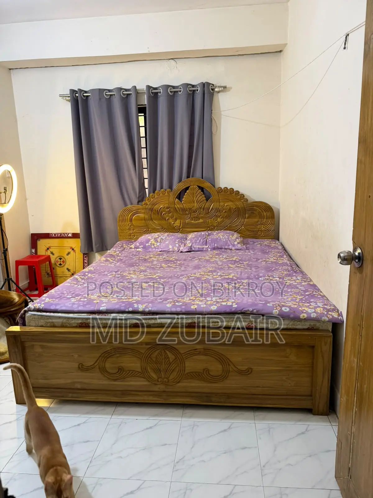 Original Teak Wood Bed 7.5/6 Feet