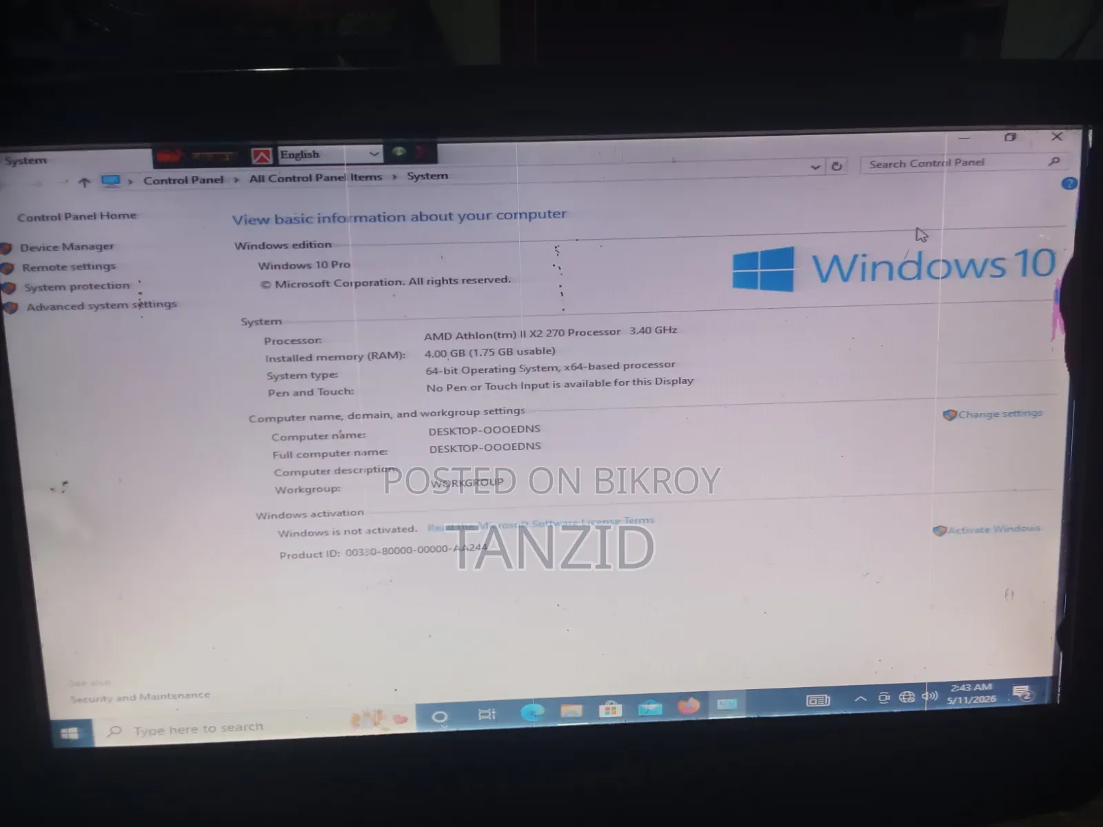 Desktop Computer MSI 4GB Intel Xeon SSD 128GB