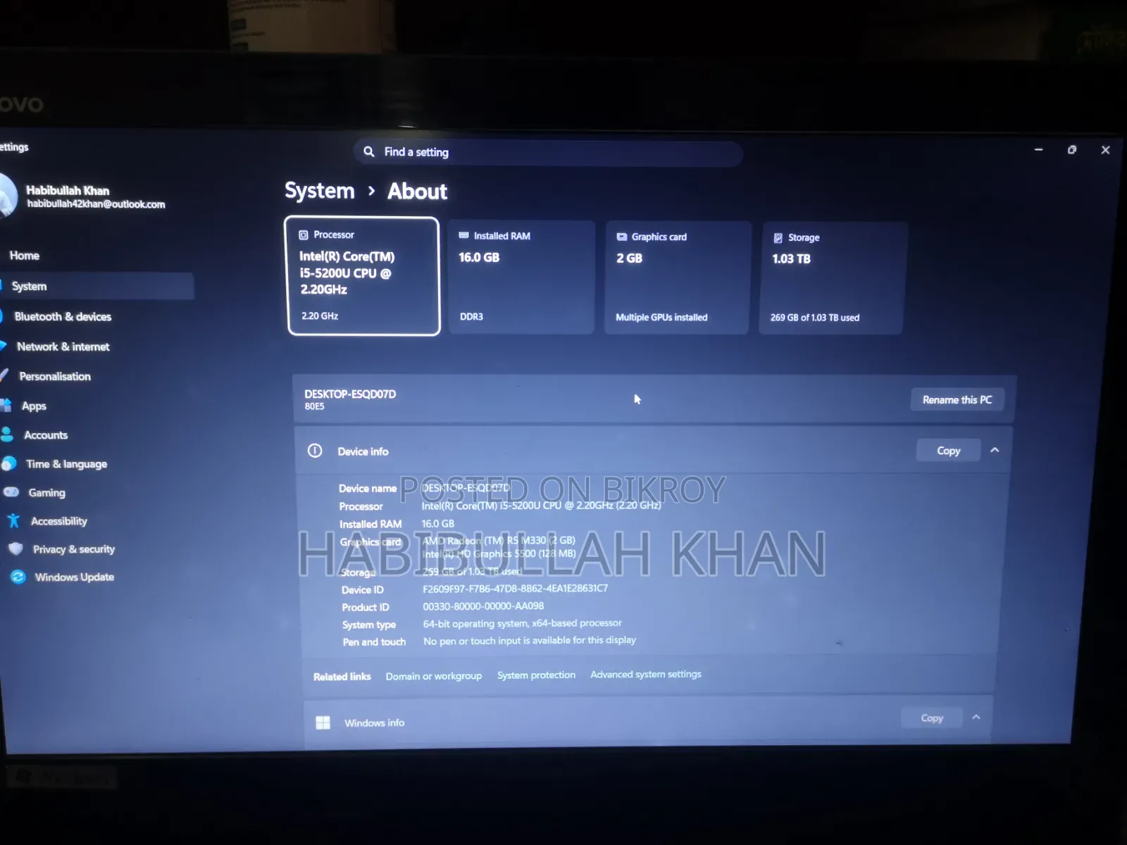 Laptop Lenovo G50-70 16GB Intel Core I5 HDD+SSD 128GB