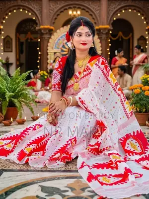 প্রিমিয়াম হাফ সিল্ক ব্লক প্রিন্ট শাড়ি