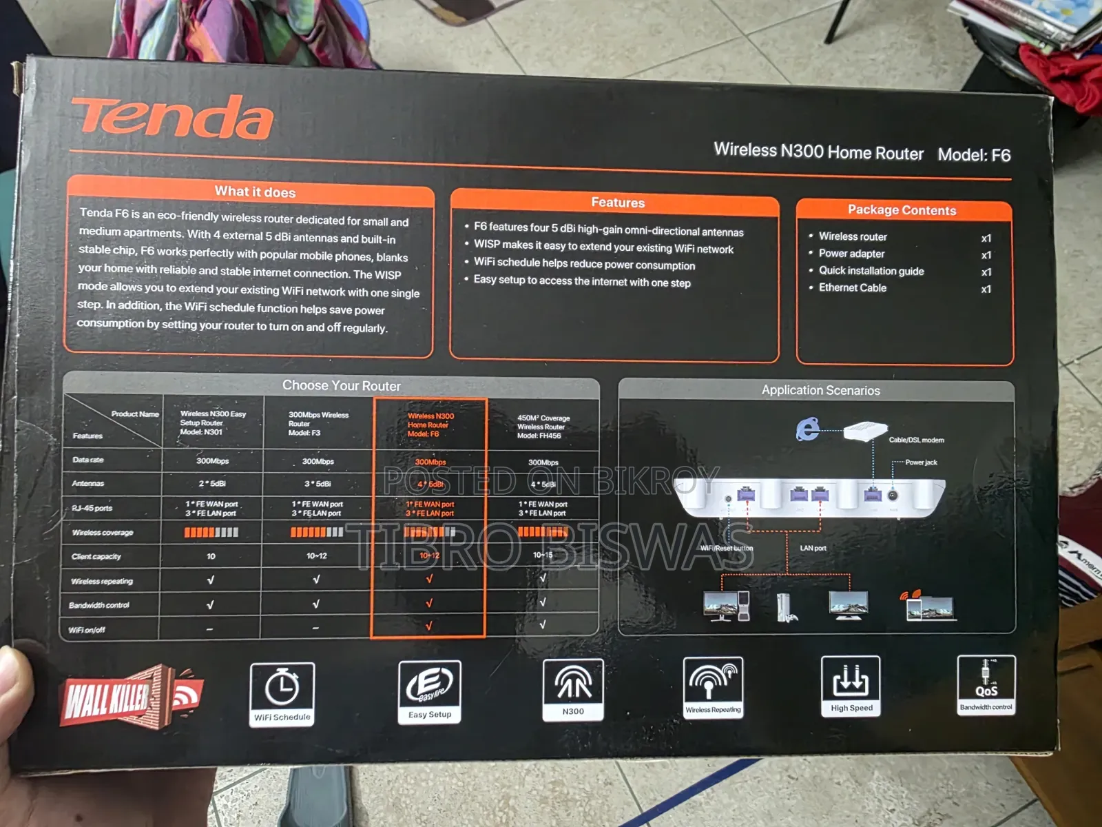 Tenda Router , Model: F6