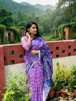 Chanderi Silk Digital Print Saree