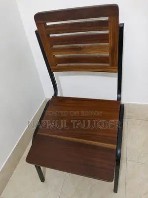 Wooden Metal Body Chair (কাঠের হাতল ছাড়া চেয়ারা)