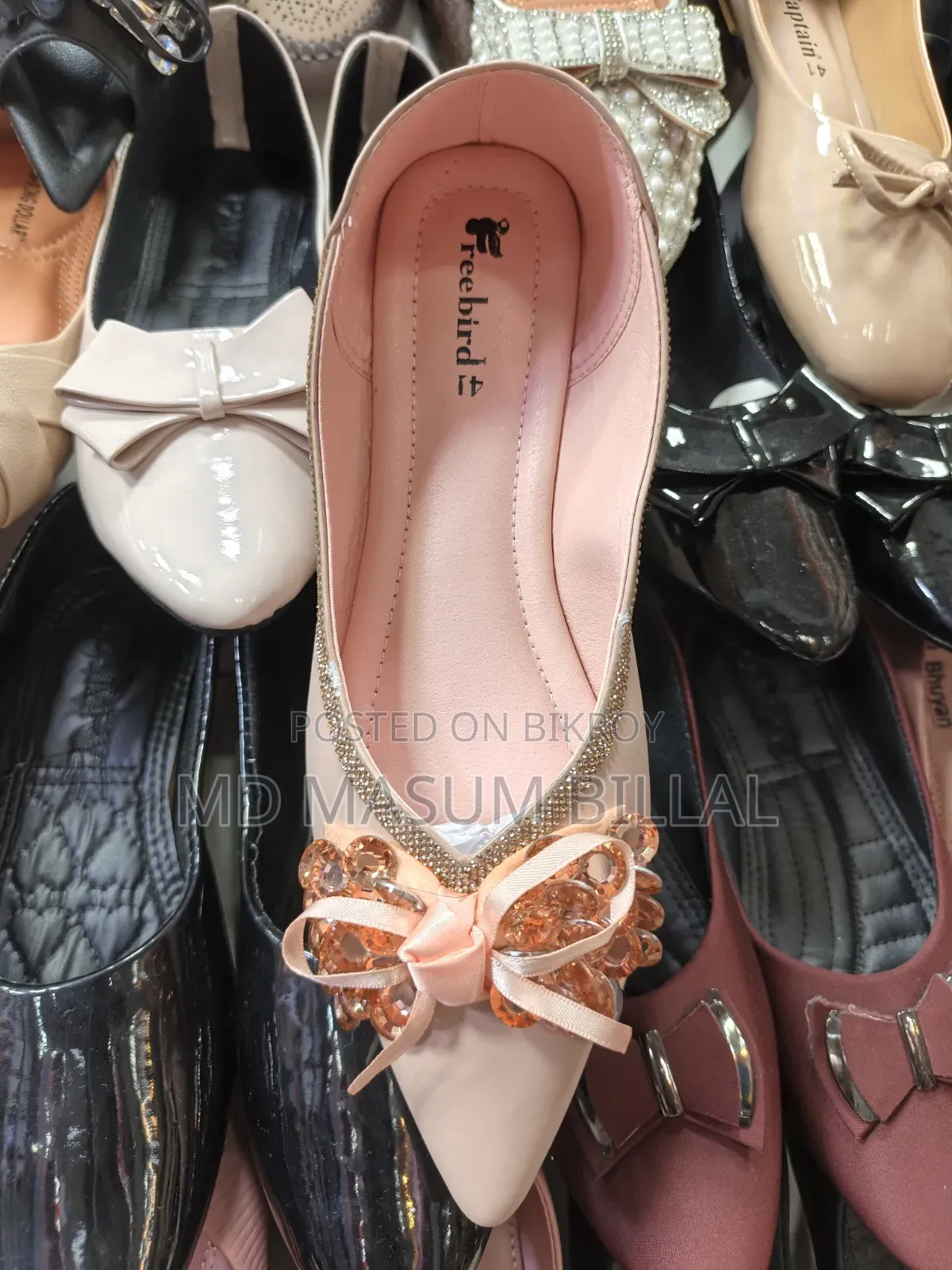 New quality stone-worked pump shoes with high-quality jelly soles