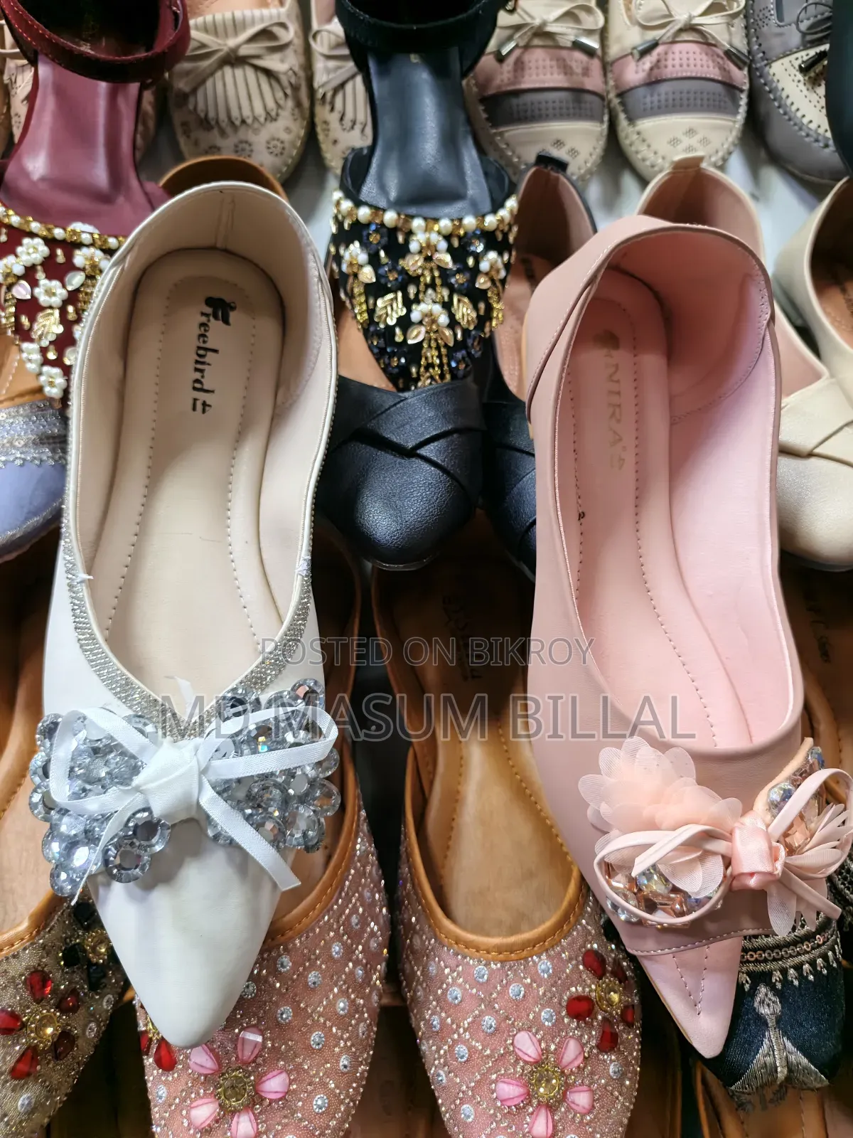 New quality stone-worked pump shoes with high-quality jelly soles