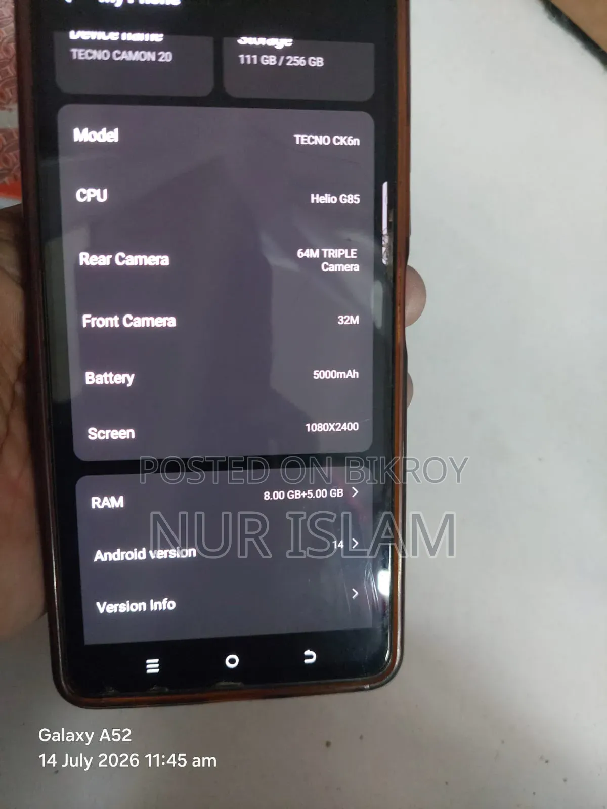 Tecno Camon 20 256 GB White