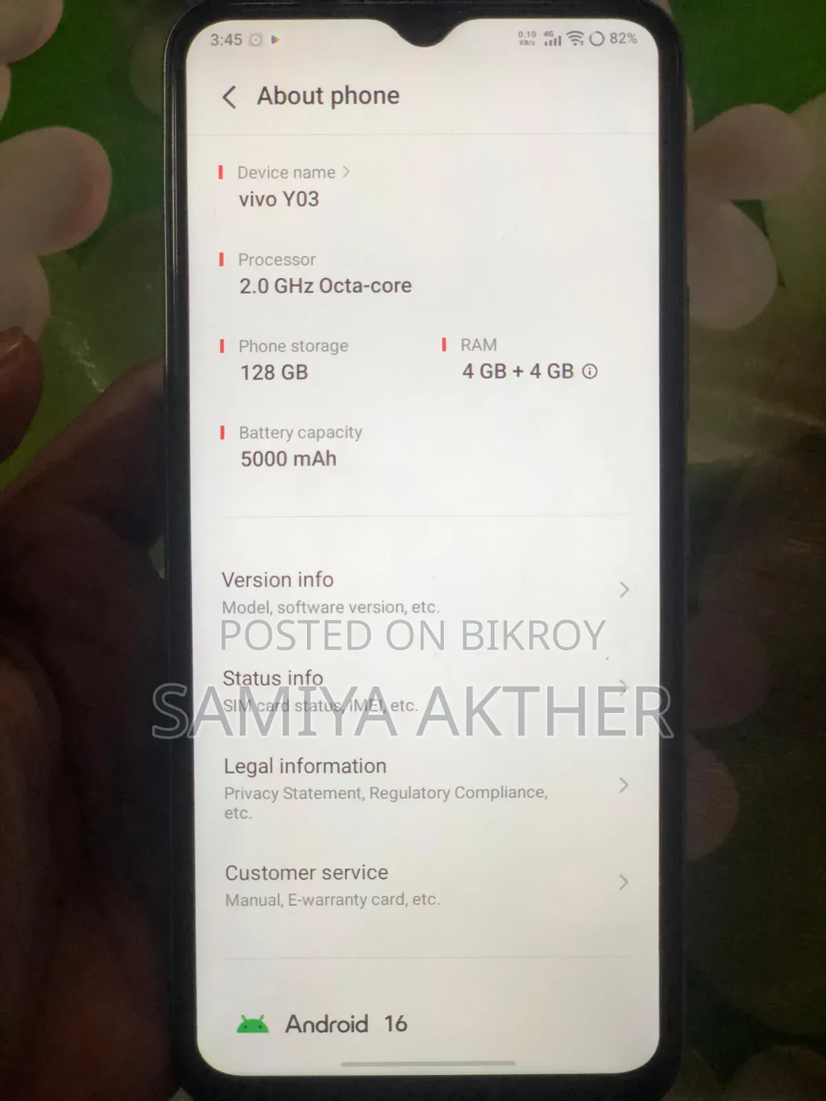 Vivo Y03 128 GB Blue