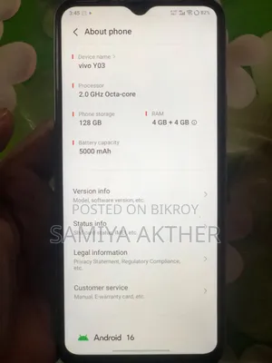 Vivo Y03 128 GB Blue