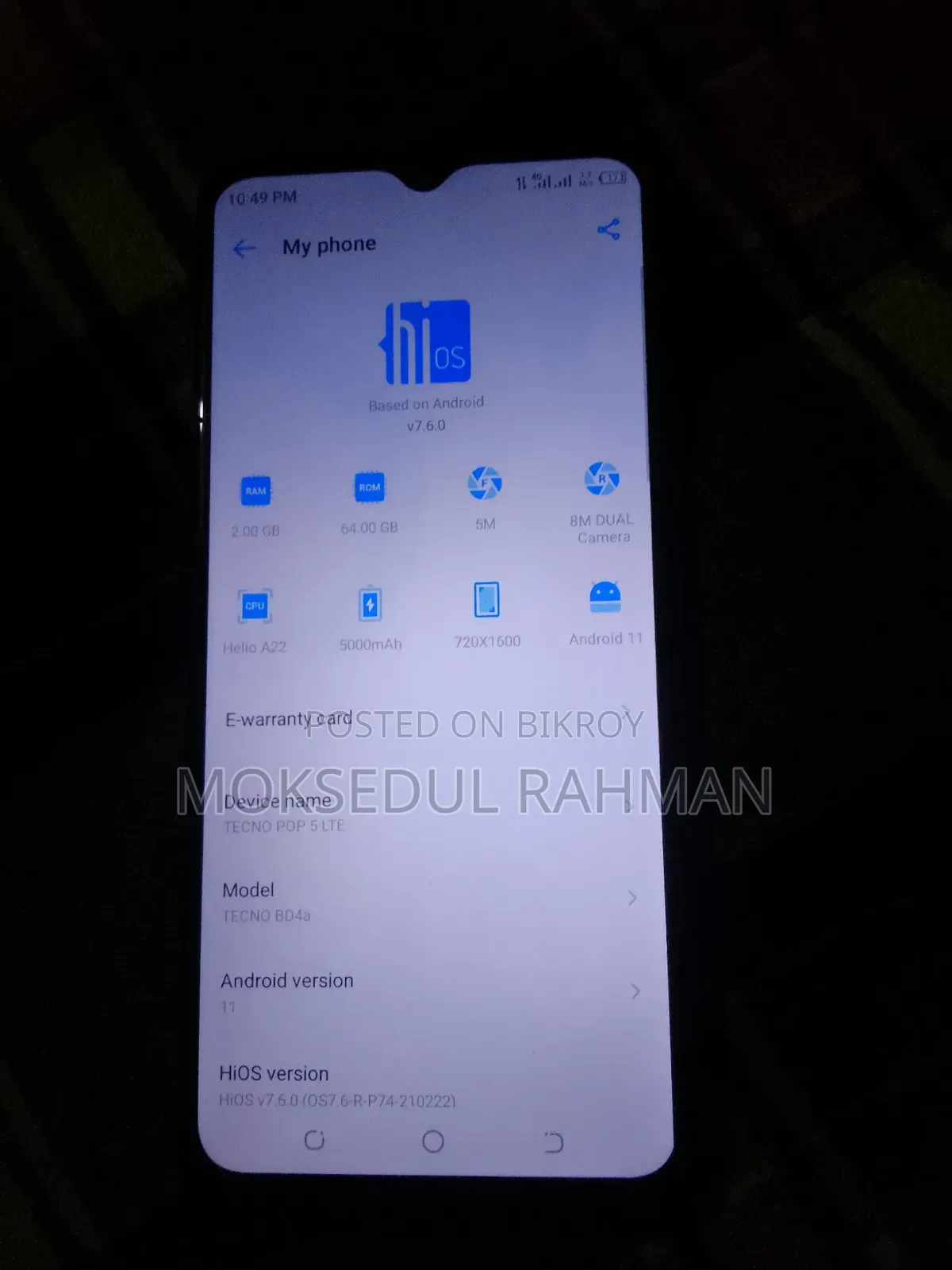 Tecno Pop 5 32 GB Blue