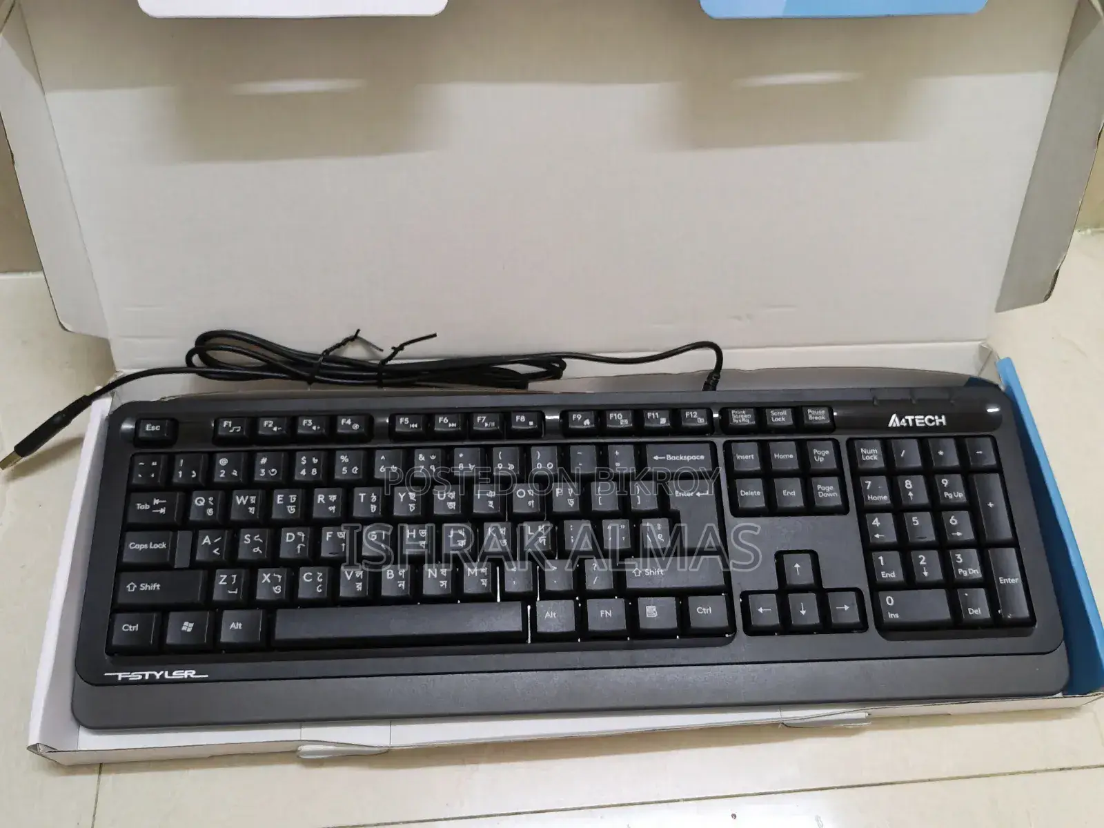 A4tech FK10 Fstyler Wired Grey Multimedia Keyboard With Bangla
