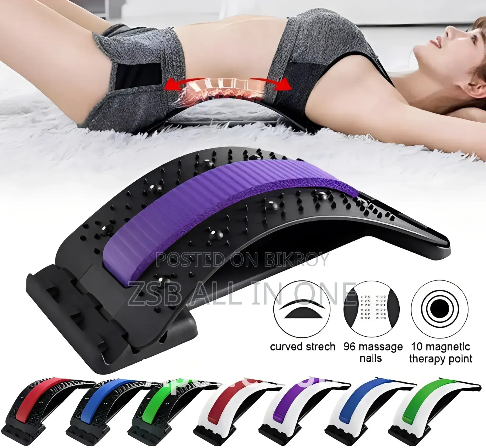 Magic Back Support Stretcher Spine Posture Corrector Massager Lumbar