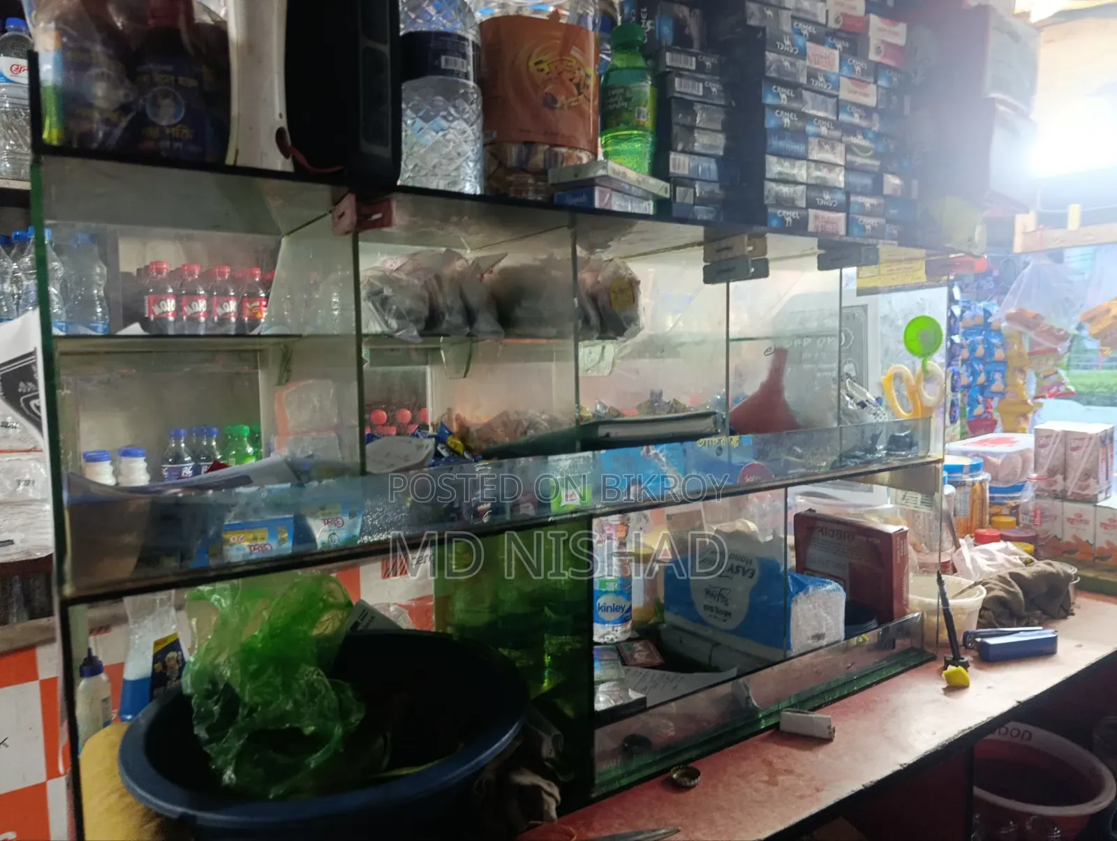 A glass shelf