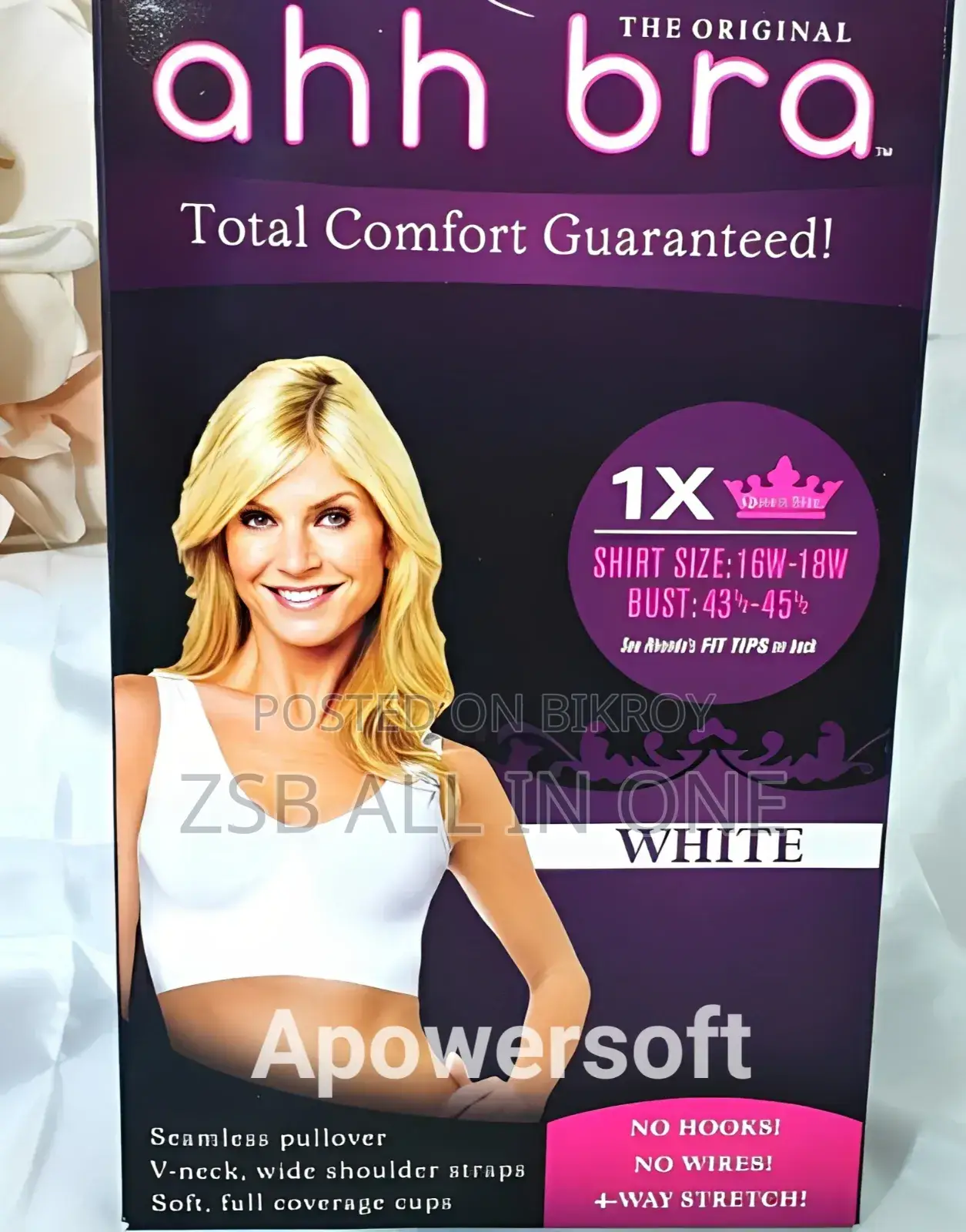 Ahh Bra 3pcs (Black, White, Skin) Total Comfort Guaranteed 1box