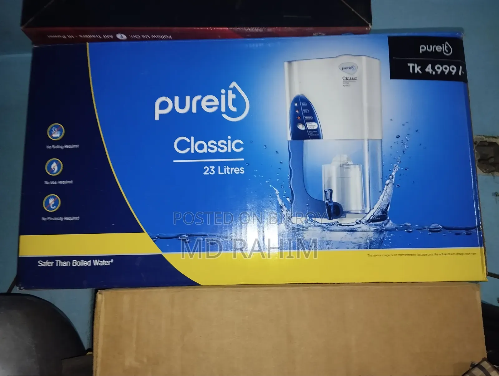 Pureit Classic 23 Litres Water Purifier - Used for only 1 month (with box)