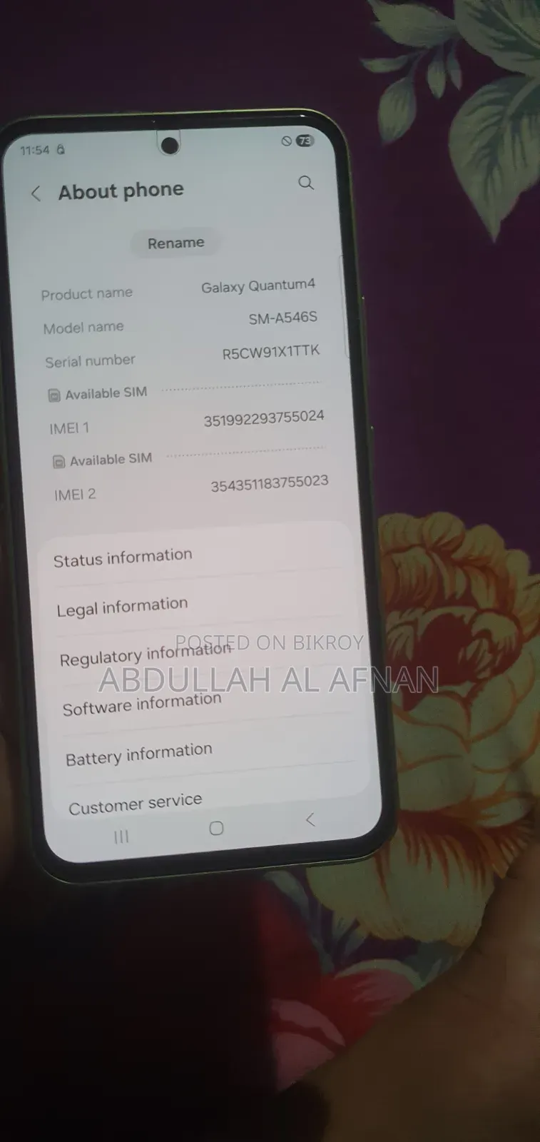 Samsung Galaxy A54 5G 128 GB Yellow